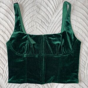 Emerald Green Velvet Women's Top